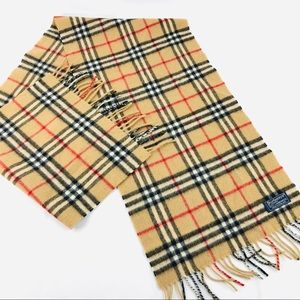 Burberry Beige Checkered Scarf